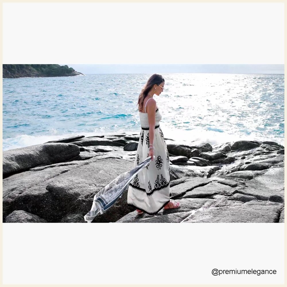 Floral Maxi Sundress with Spaghetti Straps, Pockets, Boho Beach Dress - Picture 7 of 7